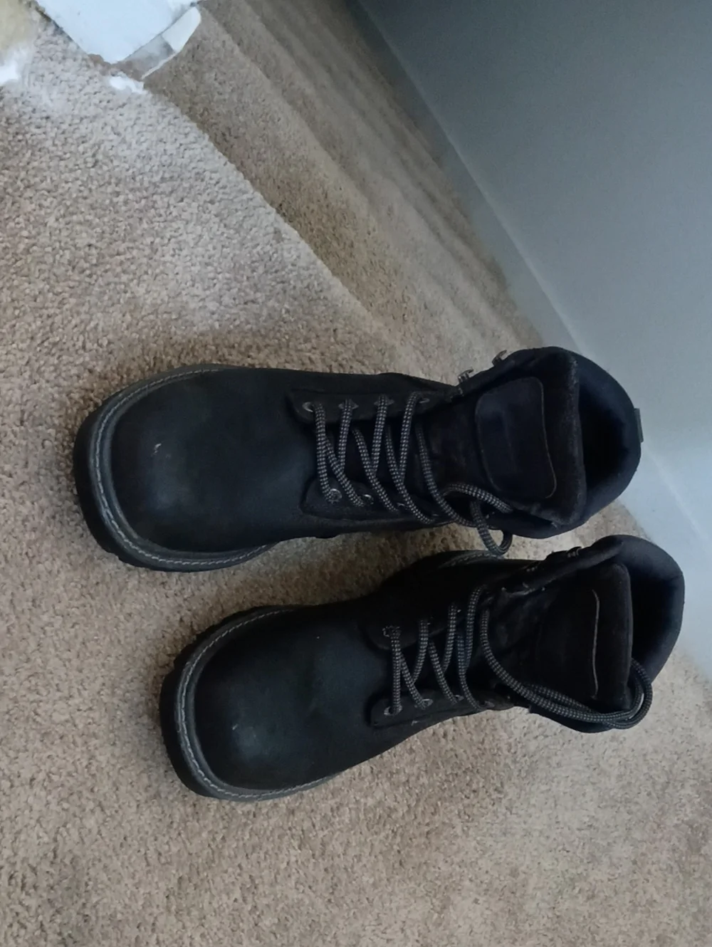 Wolverine Men's Black Lace-Up Work Boots